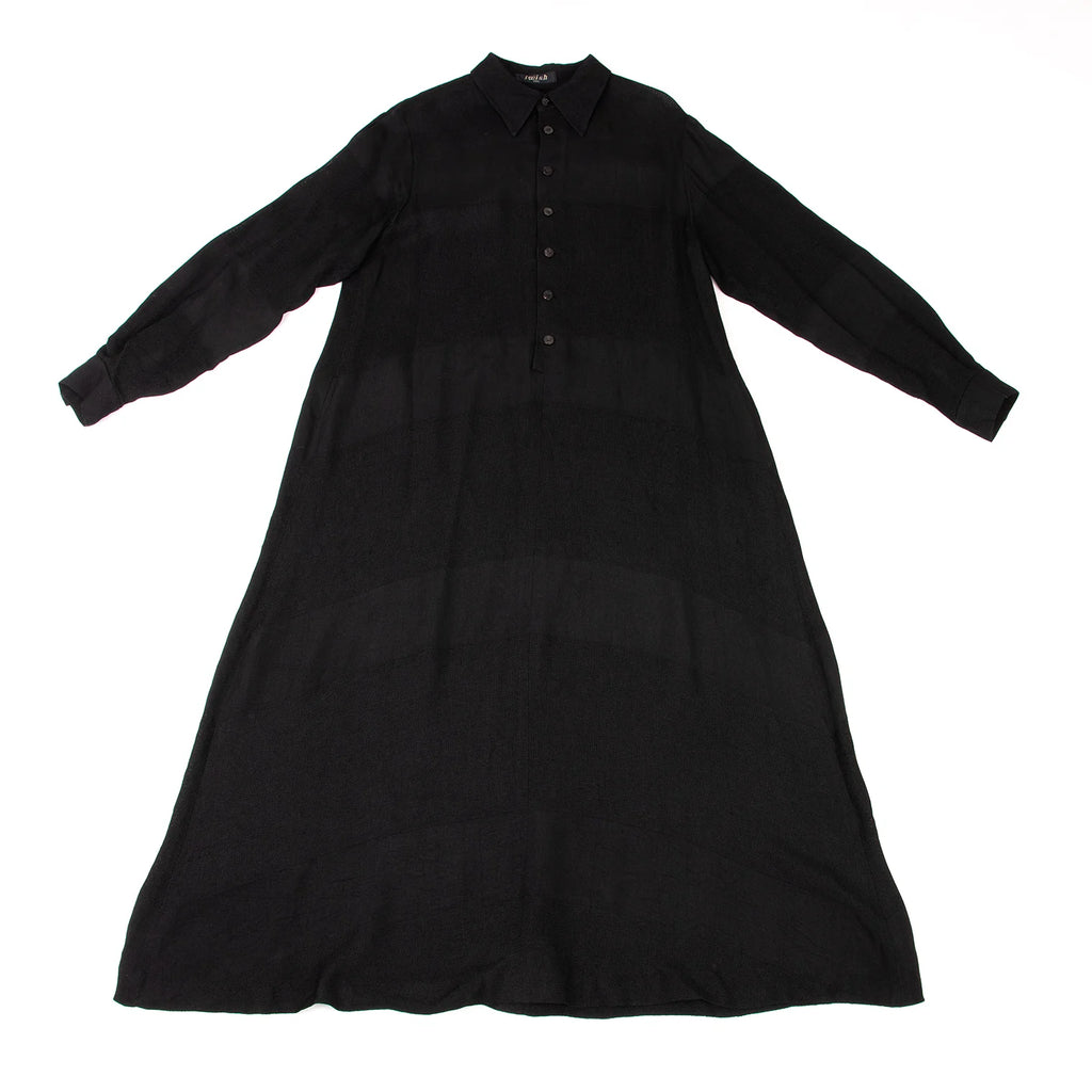 YOHJI YAMAMOTO JAPAN.  Y's  iwish bis Stripe Mesh Black Pullover Dress