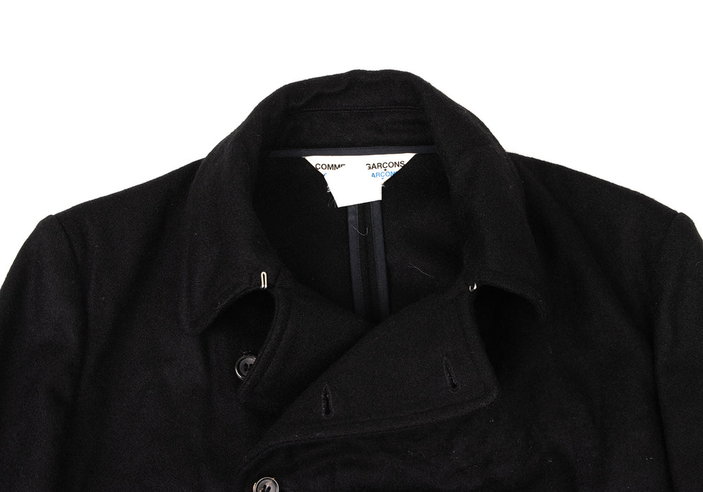 COMME des GARCONS COMME des GARCONS Japan. Black Melton Wool Double Jacket