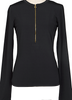 GUCCI Italy. Black Nylon Stretch Logo G Half Zip Shirt / Top