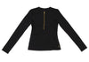 GUCCI Italy. Black Nylon Stretch Logo G Half Zip Shirt / Top