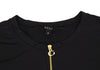 GUCCI Italy. Black Nylon Stretch Logo G Half Zip Shirt / Top