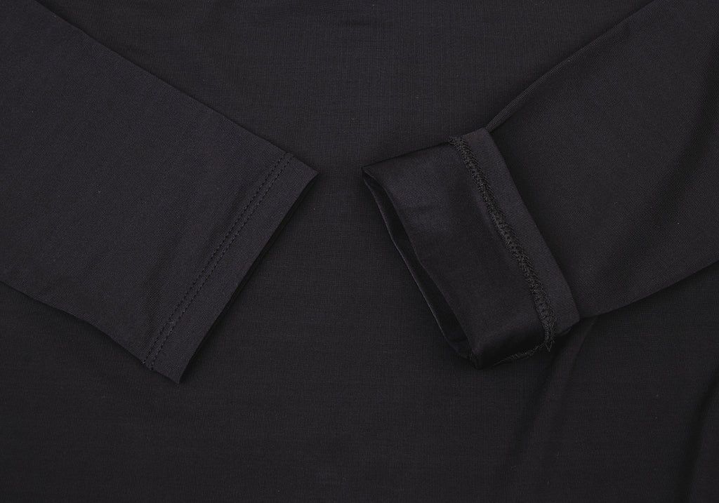 GUCCI Italy. Black Nylon Stretch Logo G Half Zip Shirt / Top