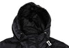 FINAL HOME JAPAN. Black Nylon Padded Back Layered Hooded Jacket