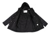 FINAL HOME JAPAN. Black Nylon Padded Back Layered Hooded Jacket