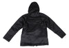 FINAL HOME JAPAN. Black Nylon Padded Back Layered Hooded Jacket