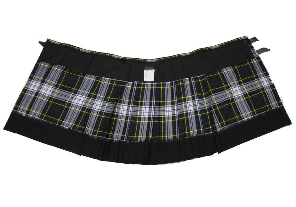 COMME des GARCONS Japan Locaron Green, Black Tartan Check Dyed Kilt Skirt