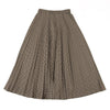Leilian Japan. Black, Beige Patterned Pleats Poly Skirt