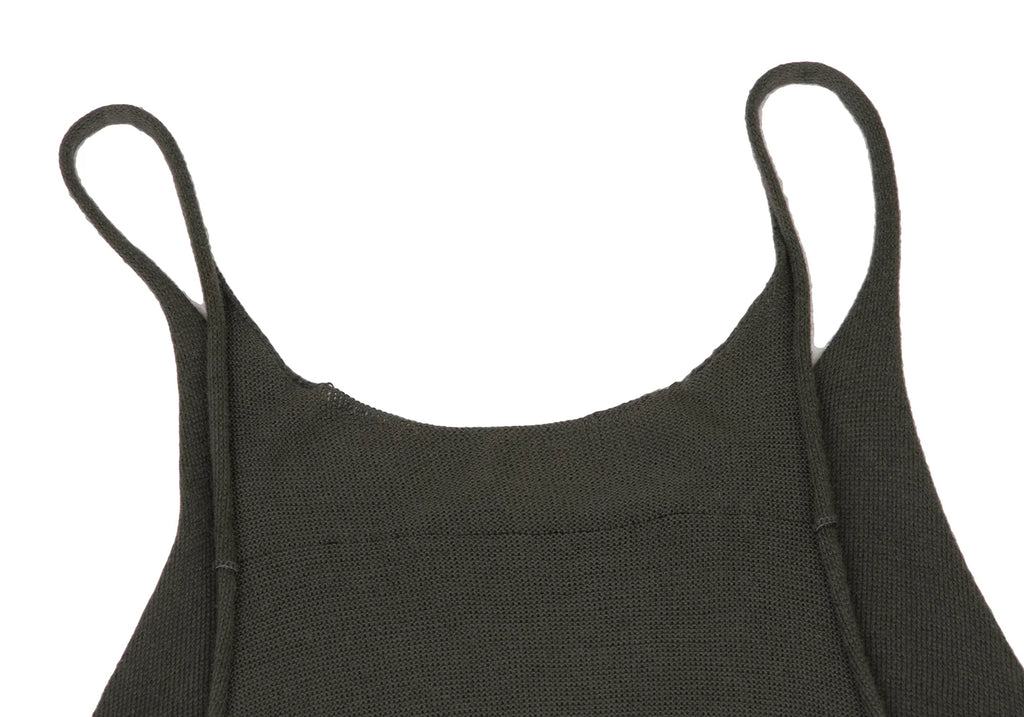 YOHJI YAMAMOTO JAPAN. Y's Khaki Color Wool Rayon Wrap Sleeveless Knit Tunic Top/Dress