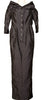 ROMEO GIGLI Italy. Vintage Dark Violet Tuck Design Metallic Dress