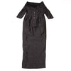 ROMEO GIGLI Italy. Vintage Dark Violet Tuck Design Metallic Dress