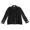 VALENTINO GARAVANI Italy. Black Velor Striped Raglan Silk Shirt