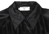 VALENTINO GARAVANI Italy. Black Velor Striped Raglan Silk Shirt