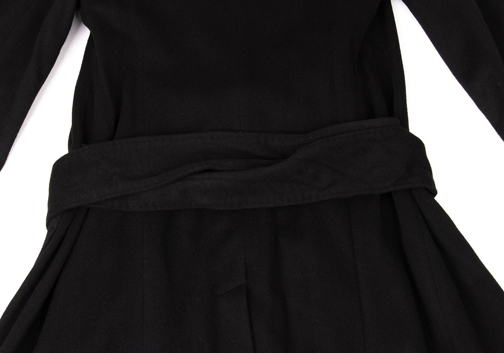 Sharon Wauchob Japan. Black Cashmere Cutting Blended Wool Coat