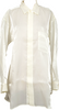 ISSEY MIYAKE JAPAN. White Wrinkled Satin Fly Front Shirt