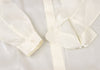 ISSEY MIYAKE JAPAN. White Wrinkled Satin Fly Front Shirt