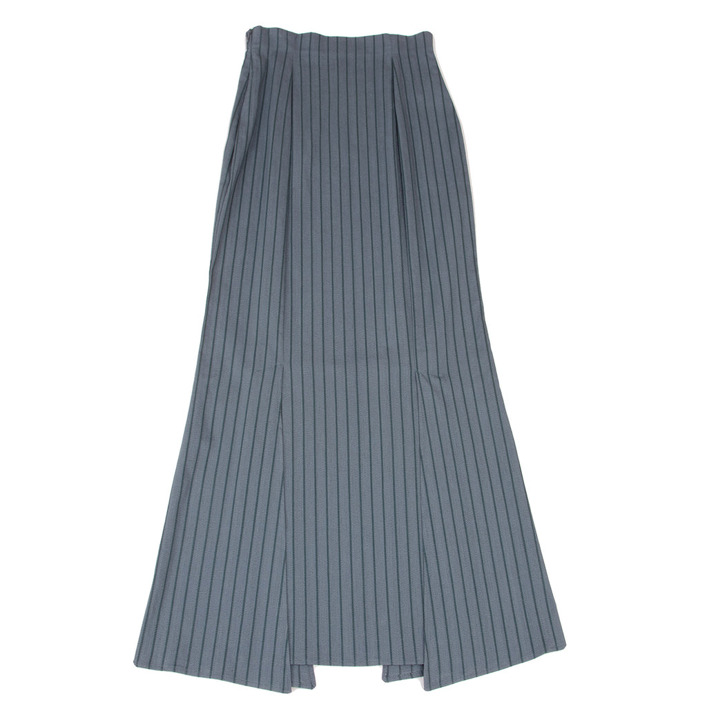 ROMEO GIGLI Italy. Vintage Blue Striped Weave Slit Skirt