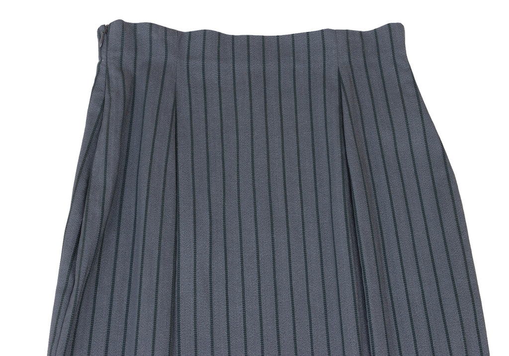 ROMEO GIGLI Italy. Vintage Blue Striped Weave Slit Skirt