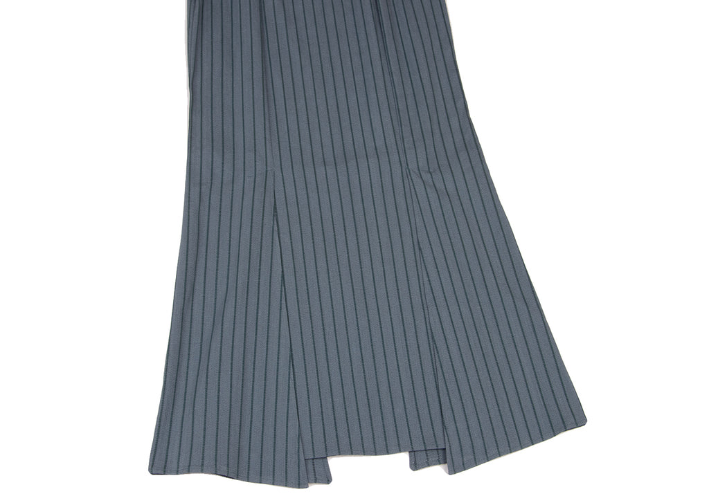 ROMEO GIGLI Italy. Vintage Blue Striped Weave Slit Skirt