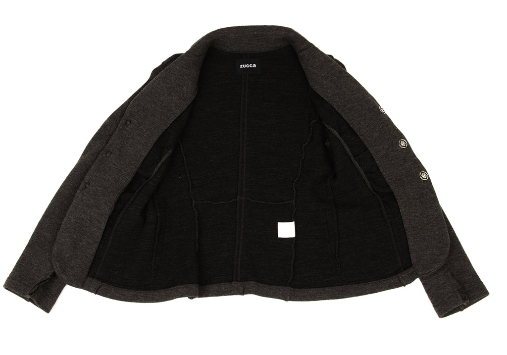 ISSEY MIYAKE JAPAN. ZUCCA Brown Out Seam Gather Knit Jacket