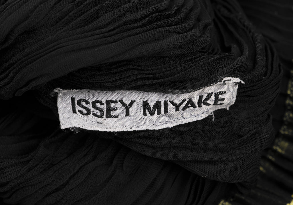 ISSEY MIYAKE JAPAN. Black w/Color Accents Tape Switching Sheer Pleats Top