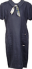 Mademoiselle NON NON Japan. Navy Back Button Short Sleeves Linen Dress
