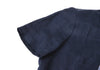 Mademoiselle NON NON Japan. Navy Back Button Short Sleeves Linen Dress