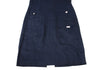 Mademoiselle NON NON Japan. Navy Back Button Short Sleeves Linen Dress