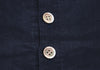 Mademoiselle NON NON Japan. Navy Back Button Short Sleeves Linen Dress