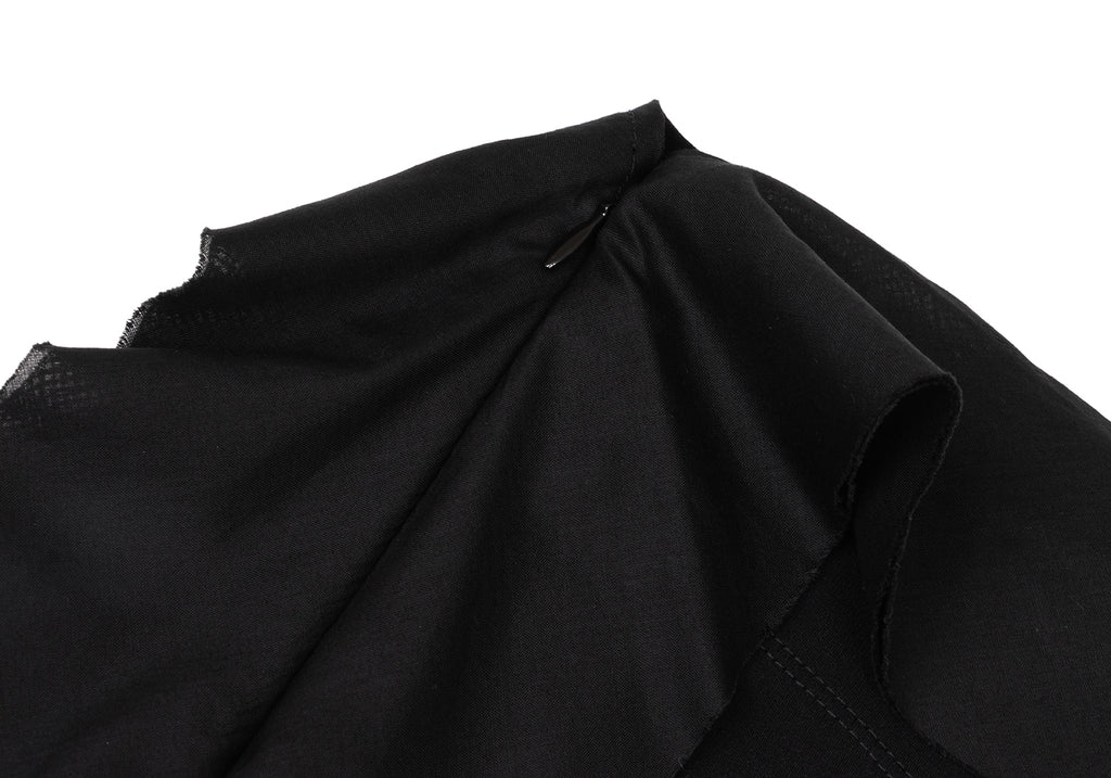 ISSEY MIYAKE JAPAN. FETE Side Frill Black Cotton Skirt