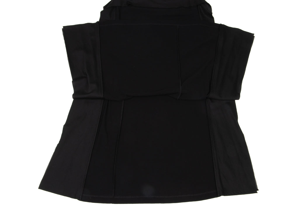 ISSEY MIYAKE JAPAN. FETE Side Frill Black Cotton Skirt