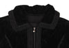 HIROKO KOSHINO  HIROKO BIS JAPAN. Black Knit Taping Velour Zip Shirt Jacket