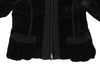 HIROKO KOSHINO  HIROKO BIS JAPAN. Black Knit Taping Velour Zip Shirt Jacket