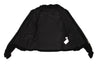 HIROKO KOSHINO  HIROKO BIS JAPAN. Black Knit Taping Velour Zip Shirt Jacket