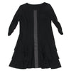 HIROKO KOSHINO JAPAN. HIROKO BIS. Black Front Switching Hem Frill Dress