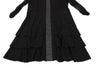 HIROKO KOSHINO JAPAN. HIROKO BIS. Black Front Switching Hem Frill Dress