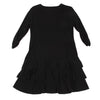 HIROKO KOSHINO JAPAN. HIROKO BIS. Black Front Switching Hem Frill Dress