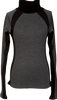 Jean Paul GAULTIER PARIS. Rib Switching Charcoal, Black Turtleneck Knit Top