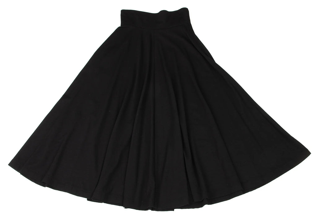 COMME des GARCONS JAPAN. TRICOT.  Black Wool High Waist Flare Skirt
