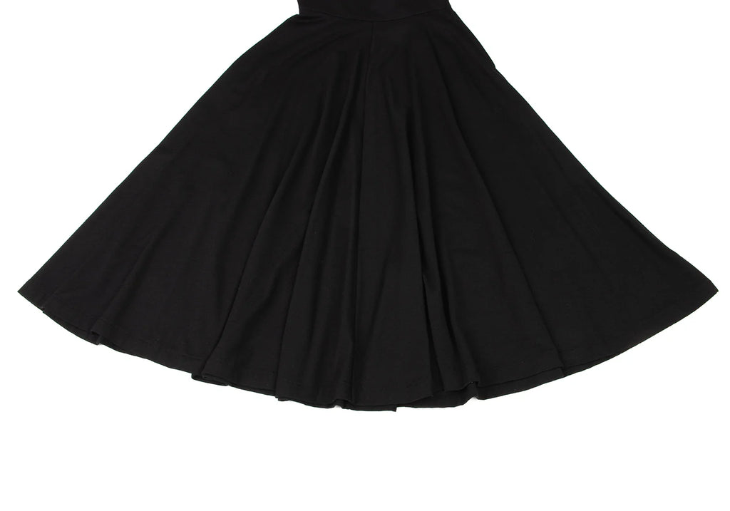 COMME des GARCONS JAPAN. TRICOT.  Black Wool High Waist Flare Skirt