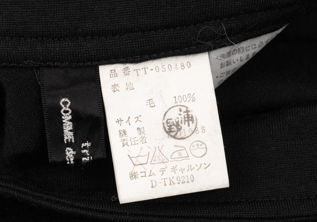 COMME des GARCONS JAPAN. TRICOT.  Black Wool High Waist Flare Skirt