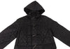 COMME des GARCONS JAPAN. TRICOT. Black  Rayon Quilted Duffle Coat w/Hood