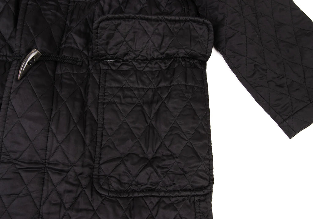 COMME des GARCONS JAPAN. TRICOT. Black  Rayon Quilted Duffle Coat w/Hood