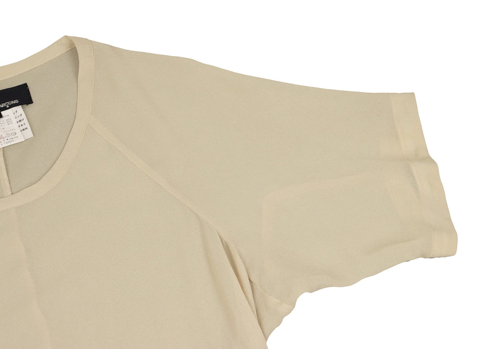 COMME des GARCONS Semi-Sheer Beige Short Sleeve Dress