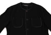 COMME des GARCONS JAPAN. TRICOT. Black Wool Collarless Piping Jacket