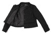 HIROKO KOSHINO JAPAN. HIROKO BIS Pasted Hem Black Poly Jacket