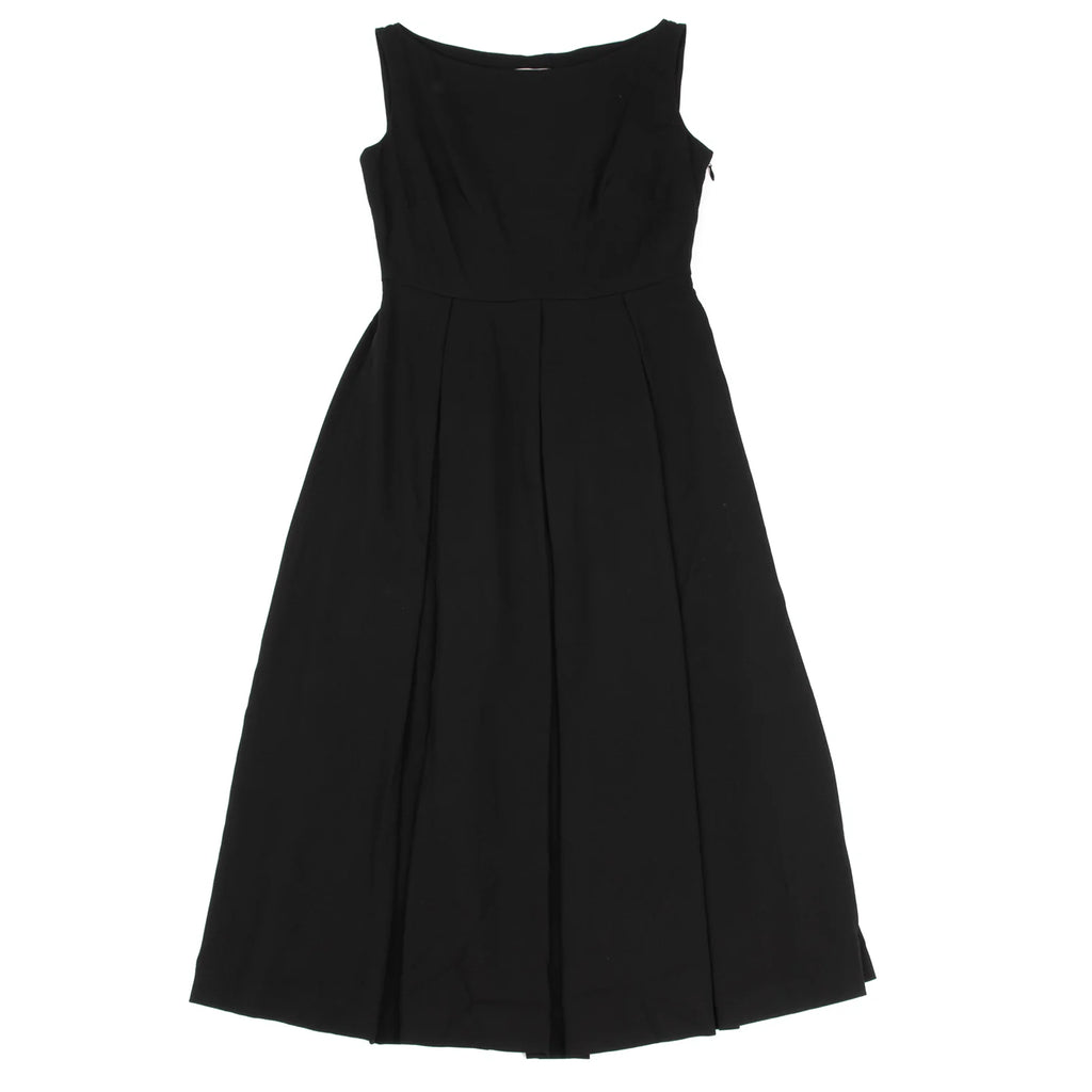 Sybilla Madrid. Black Rayon Blended Pleats Sleeveless Dress