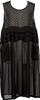 COMME des GARCONS JAPAN. TRICOT. Black Flocky Dot Printed Semi-Sheer Dress