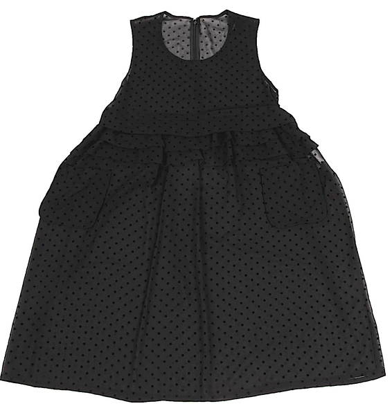 COMME des GARCONS JAPAN. TRICOT. Black Flocky Dot Printed