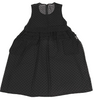 COMME des GARCONS JAPAN. TRICOT. Black Flocky Dot Printed Semi-Sheer Dress