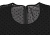 COMME des GARCONS JAPAN. TRICOT. Black Flocky Dot Printed Semi-Sheer Dress
